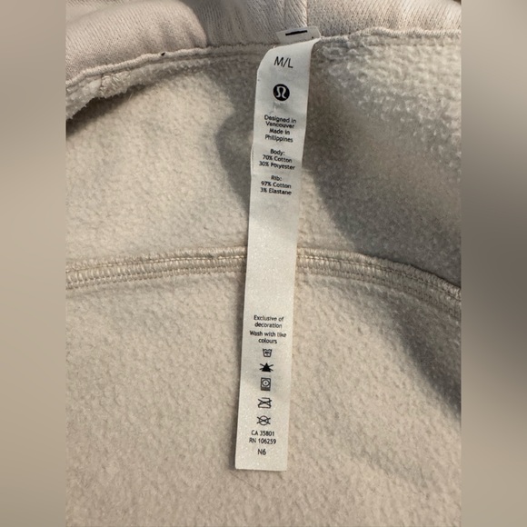 Lululemon Scuba Oversized Full-Zip Hoodie — Natural Ivory (2022) — M/L - Picture 8 of 10